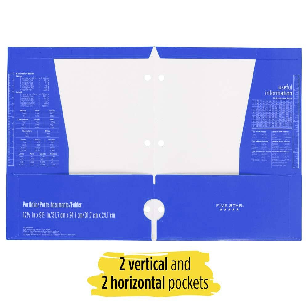 Amazon.com : Five Star 4 Pocket Paper Folders, Assorted